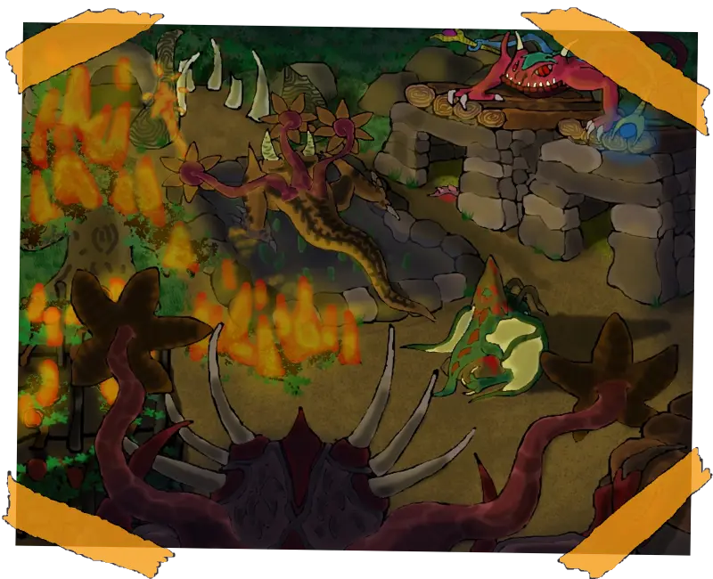 ilustración elaborada con Krita para ilustrar a historia principal do meu primeiro video xogo.